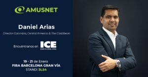 Fecoljuegos invita a conocer la propuesta de su afiliado Amusnet en ICE Barcelona 2026. Encuentre a Daniel Arias y su equipo en el Stand 3L54 del 19 al 21 de enero.